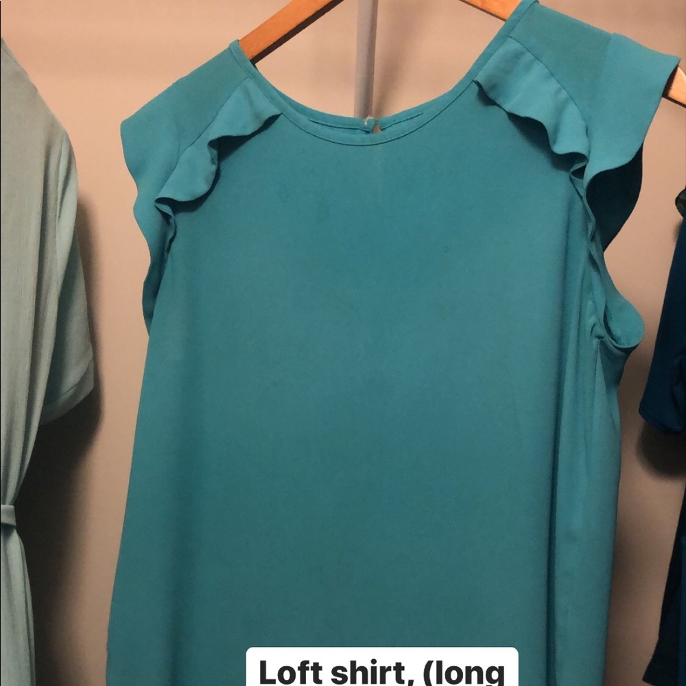 Aqua-blue LOFT business shirt
